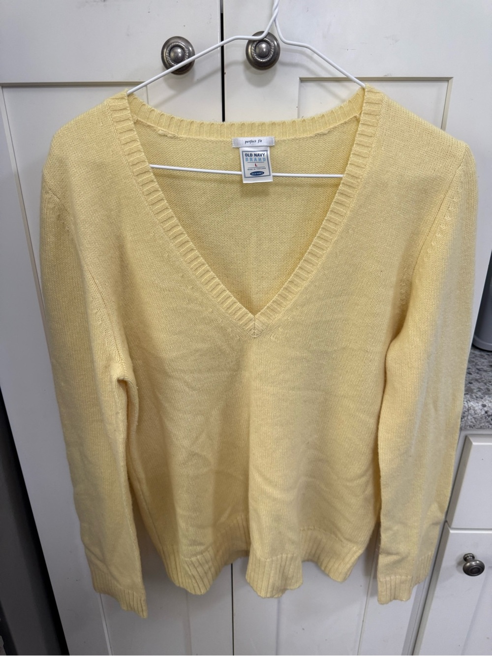 Old Navy Pale Yellow V-Neck Sweater